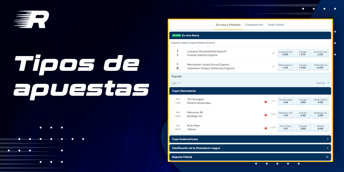 Tipos de apuestas en eventos futbolísticos